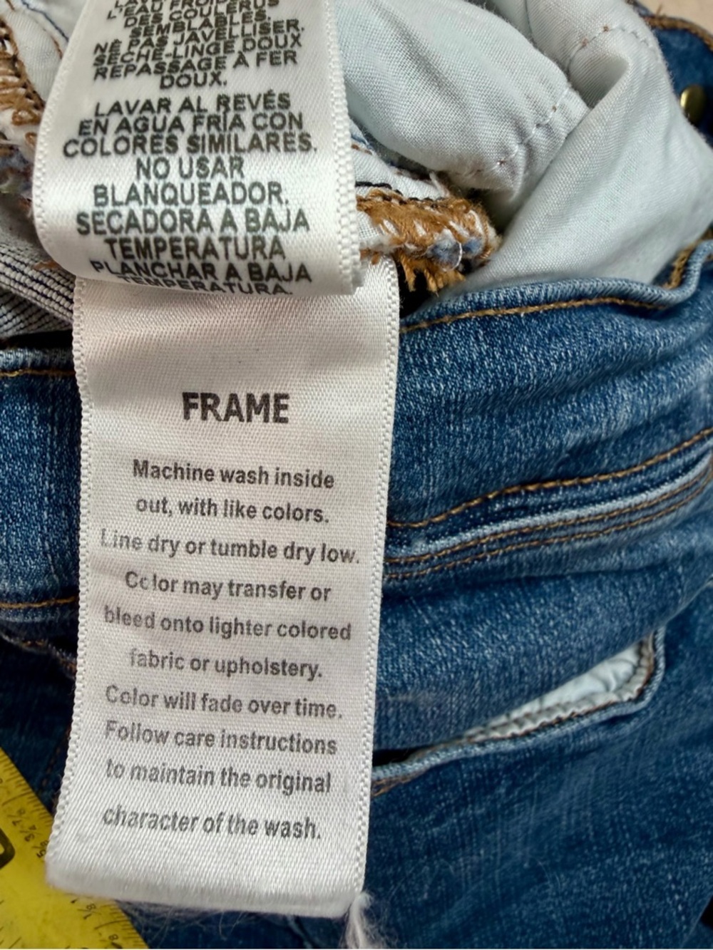 FRAME Le High Flare Jeans in Columbus Wash Size 31 High Rise Stretch long - Picture 11 of 11